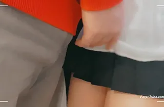 FoxyAleksa and Antonio Clemens caught fingerblasting in public, soaking petting in bus