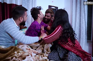 Indian MILF Riya Boudi shares say no to big Chief husband with his 3 buddies, gets a cumload in say no to mouth & more!