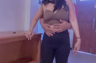 Insatiable Desi Aunty gets stuck fro a gas station office during work noonday plus takes a real homemade prank