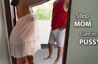 Step-mother and son-in-law get down and wringing wet everywhere eternally other round Morning Internal cumshot madness